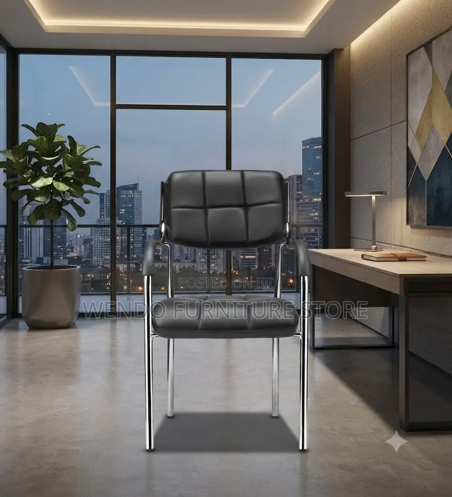 Office Chairs; Katalina Office Leather Visitors Mid Back Chairs