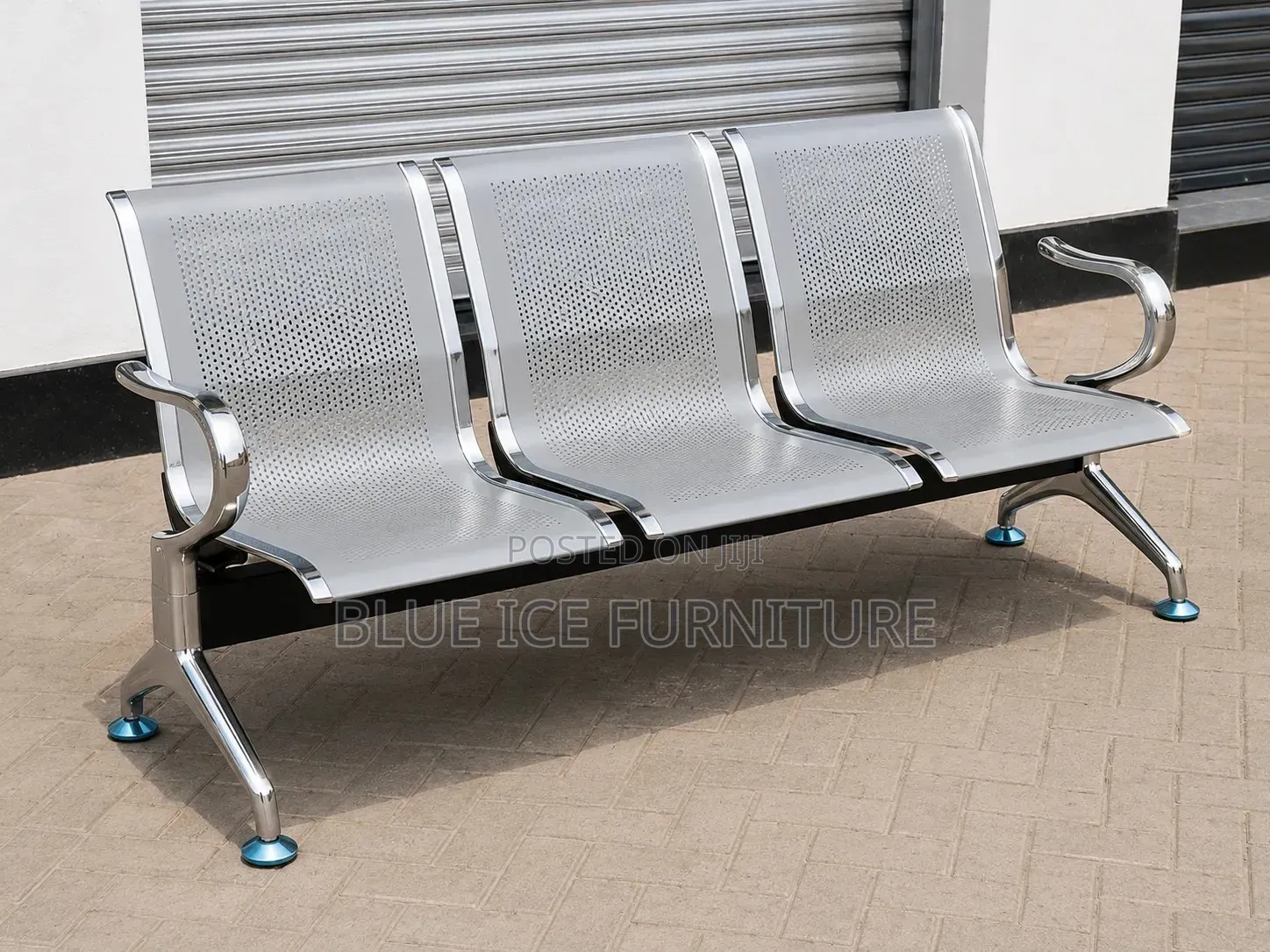 Office Chair:Silver Office 3 Seater Guest Chair