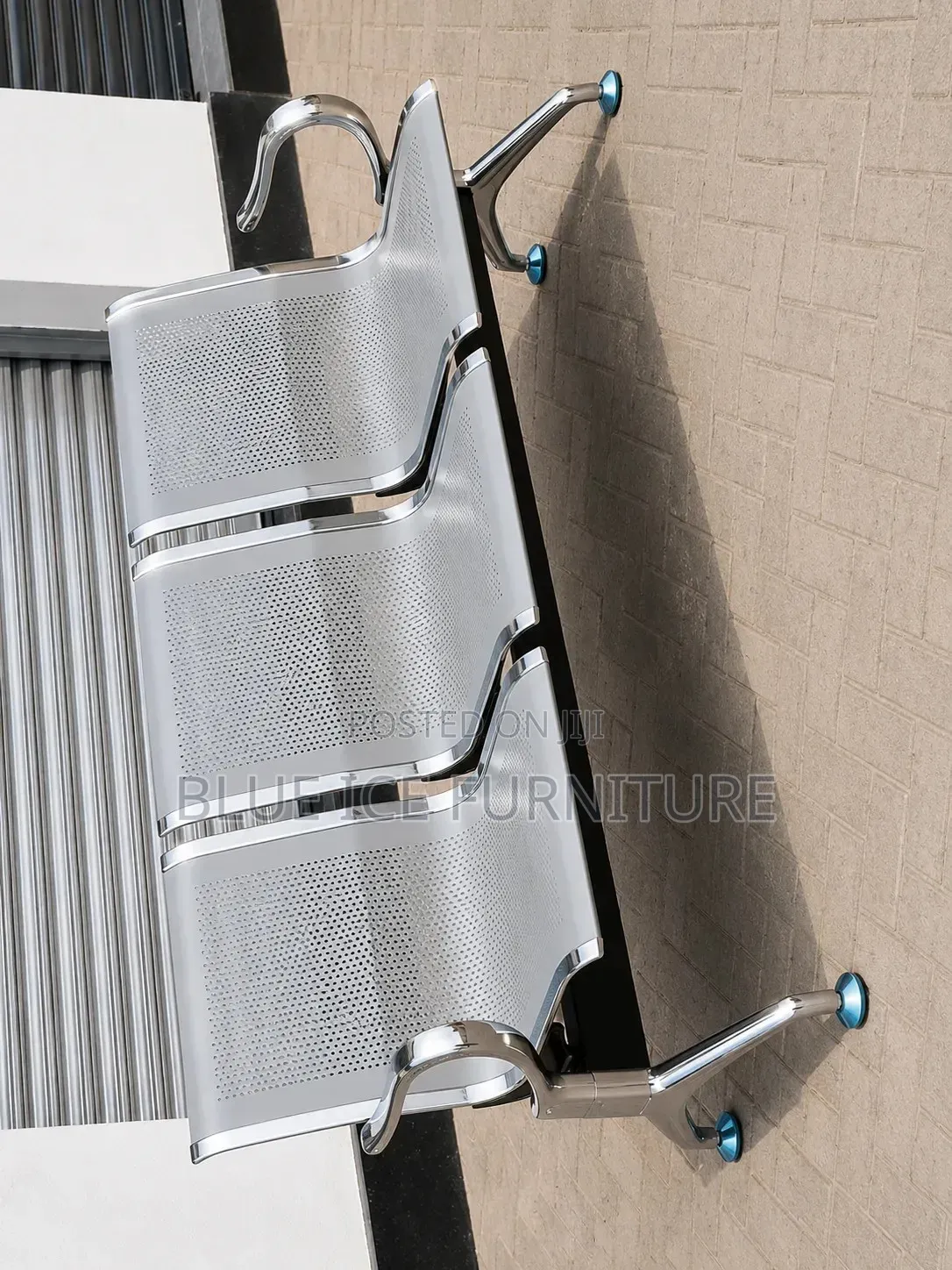 Office Chair:Silver Office 3 Seater Guest Chair