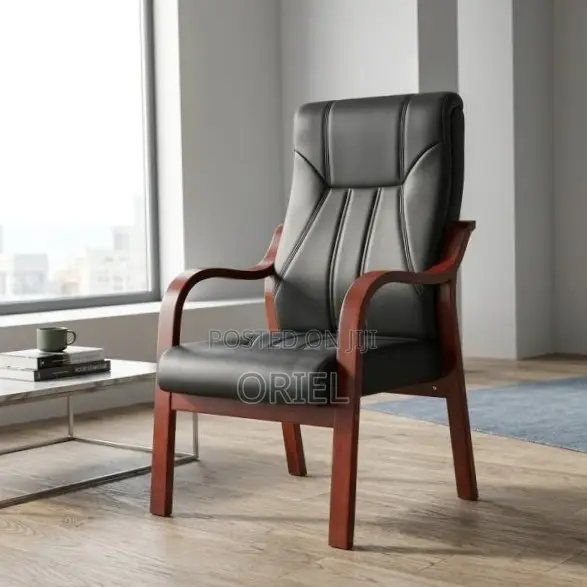 Office Chair Mahogany Frame Office Leather Chair