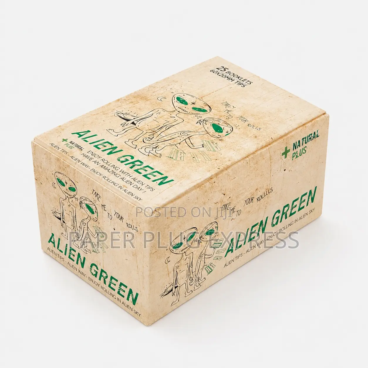 Alien Green Natural Brown Perforated Rolling Filter Tips – 50 Tips