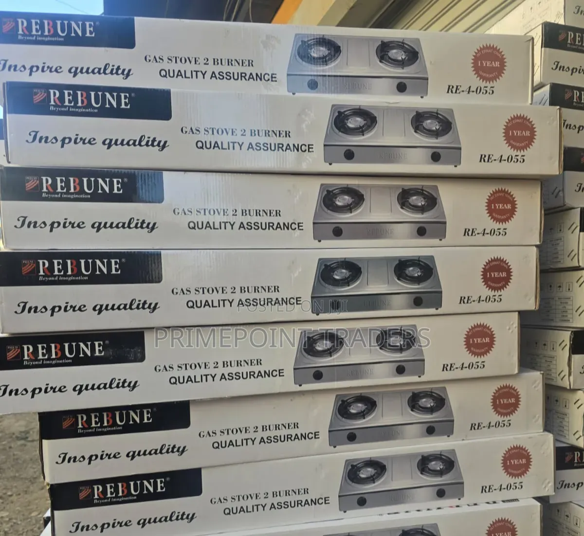 Rebune 2-Burner Gas Stove – Practical Space-Saving Design