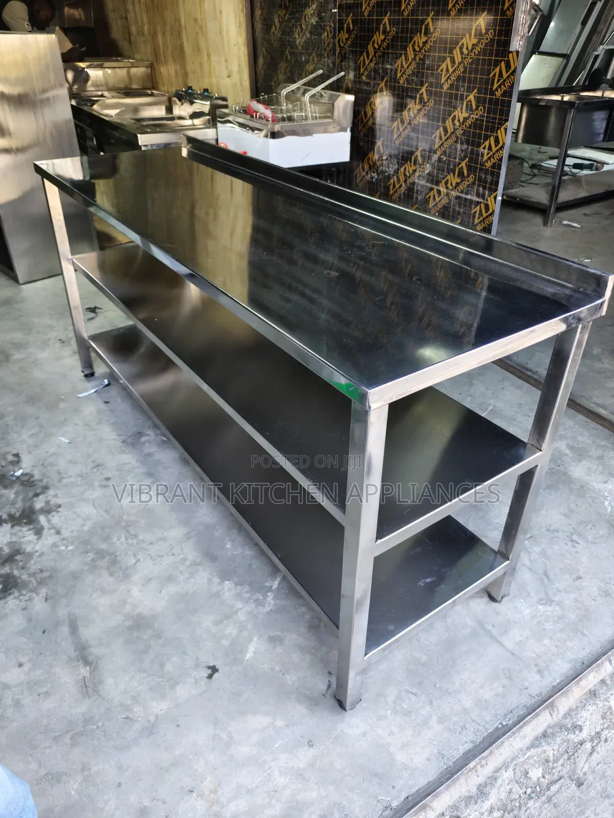 6ft Three-Tier Stainless Steel Table