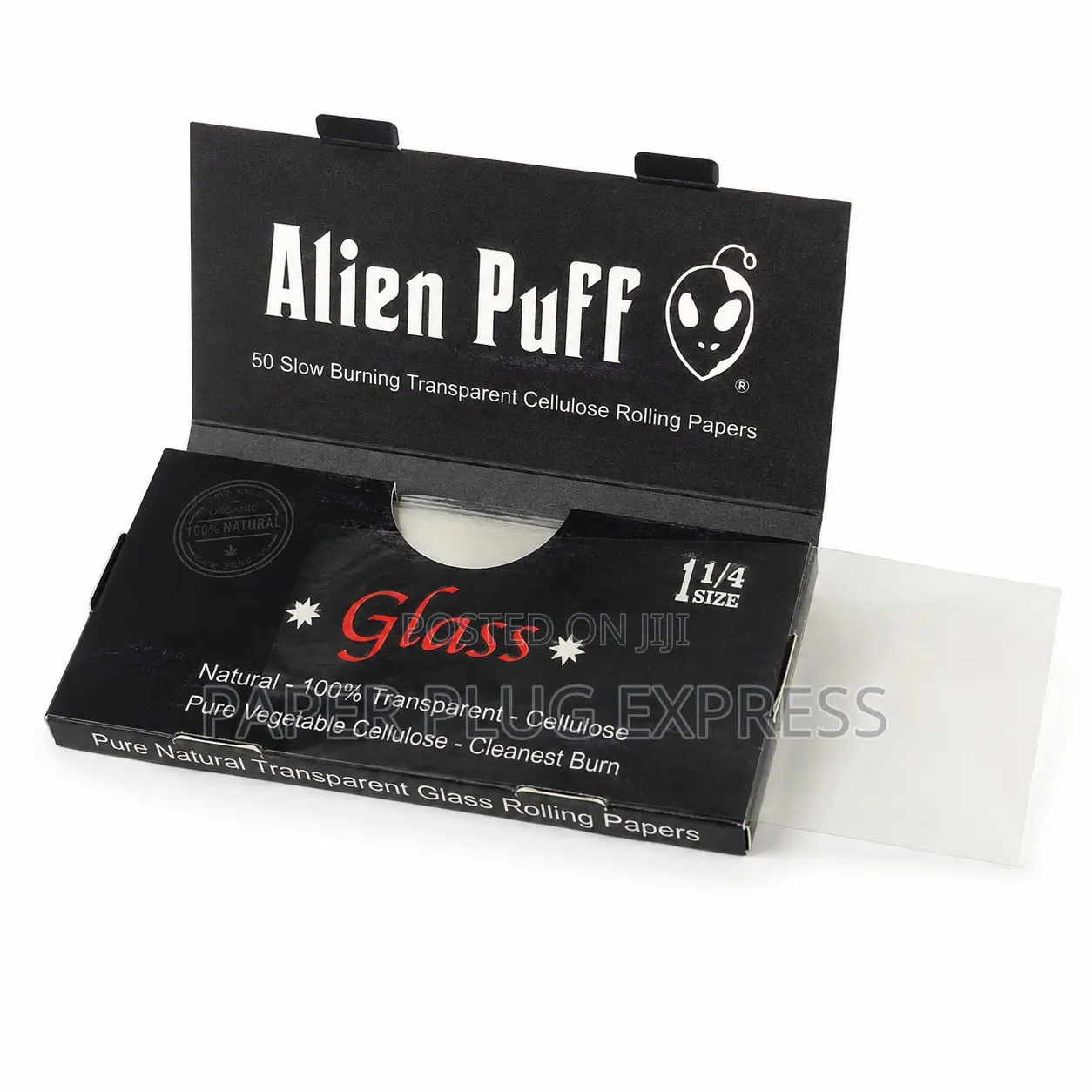 Alien Puff Glass 11⁄4 Transparent Rolling Paper 50 Leaves 24-Booklets