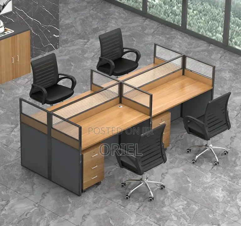 Office Workstation : 4-Seater Corporate Office Staff Workstation