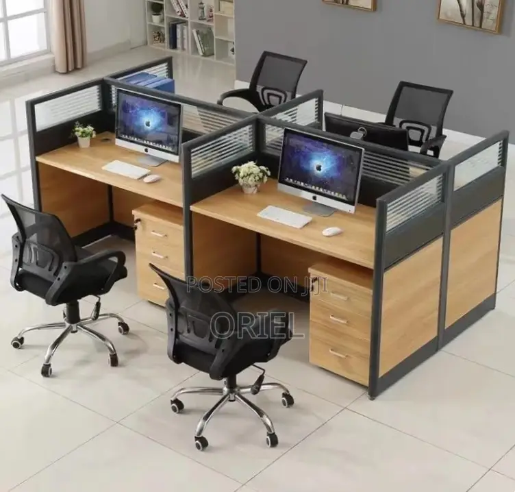 Office Workstation : 4-Seater Corporate Office Staff Workstation