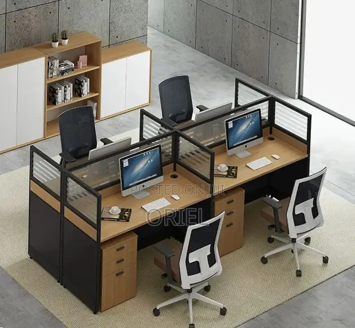 Office Workstation : 4-Seater Corporate Office Staff Workstation