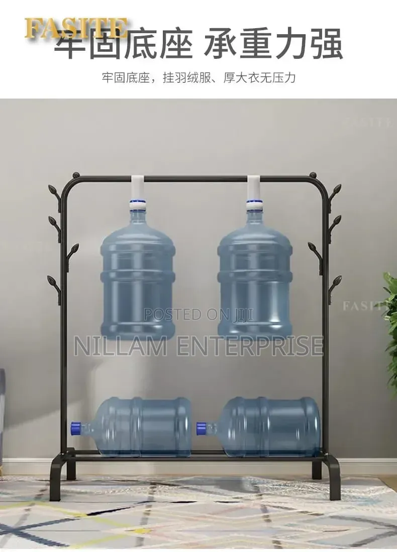 Single Pole Clothes Rack With Hooks and Wheels