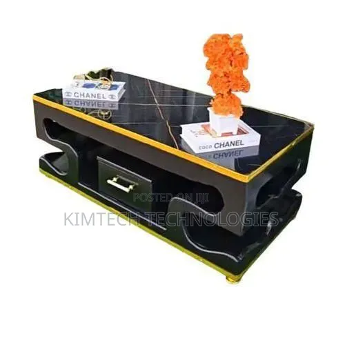 Executive White Coffee Table With Marble Topping