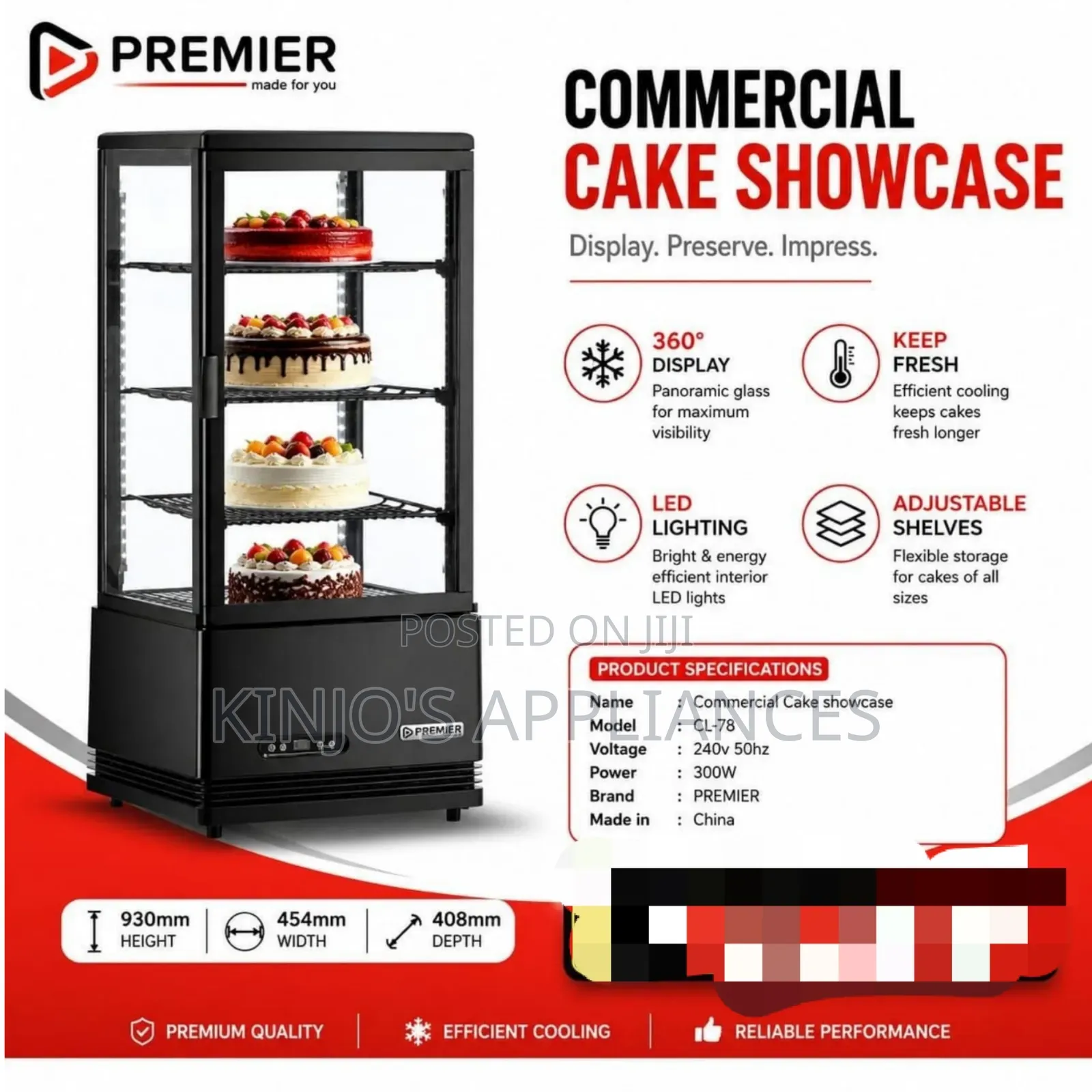 Premier Commercial Cake Showcase