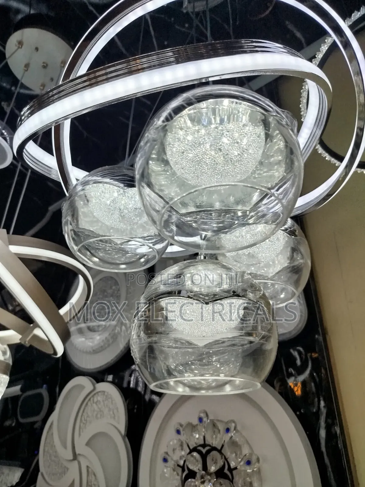 Modern Orbital LED Ring Chandelier