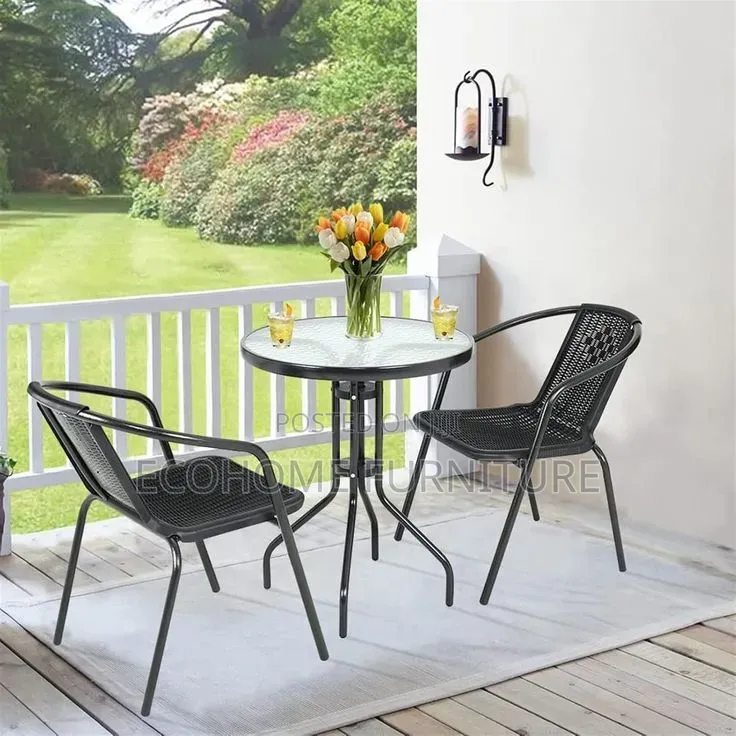 Outdoor Set; 2 Seater Rattan Balcony Set