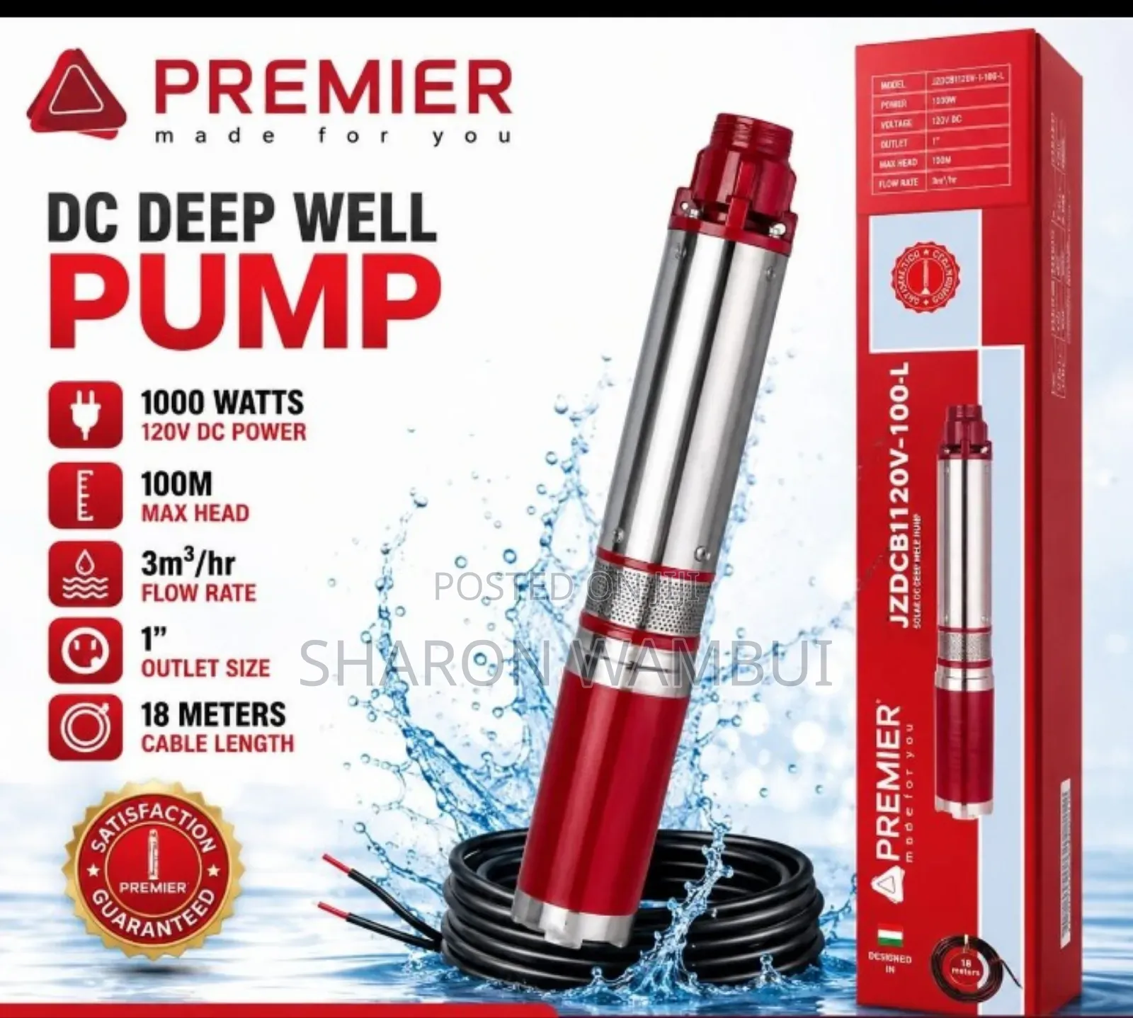New Efficient 1000W Premier DC Submersible Pump/Premier DC 1000W Pump