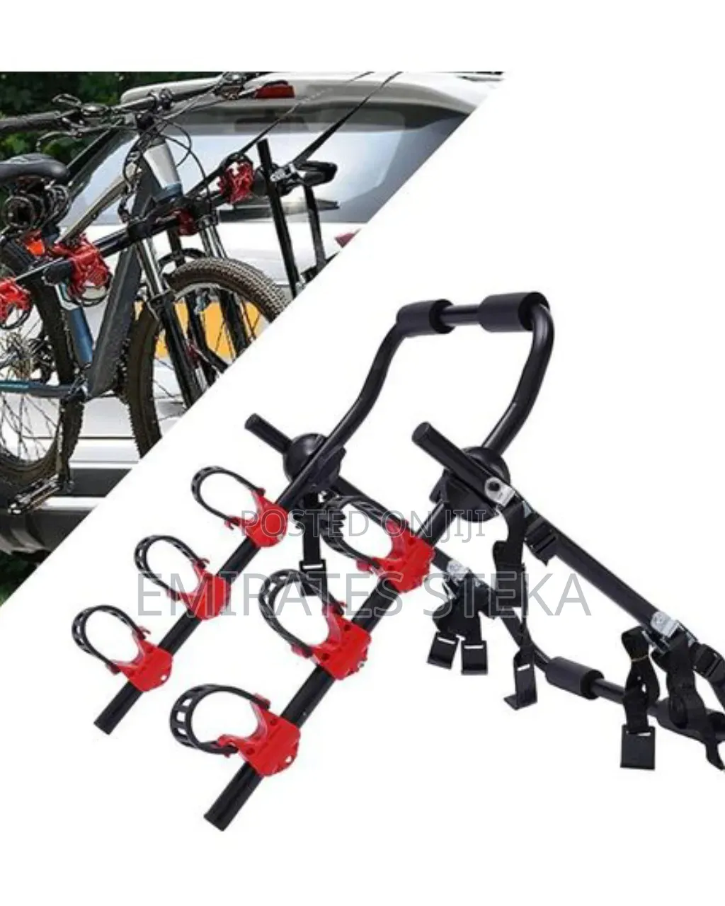 Heavy-Duty 3-Bike Car Rack Designed for Roof or Trunk Mounting