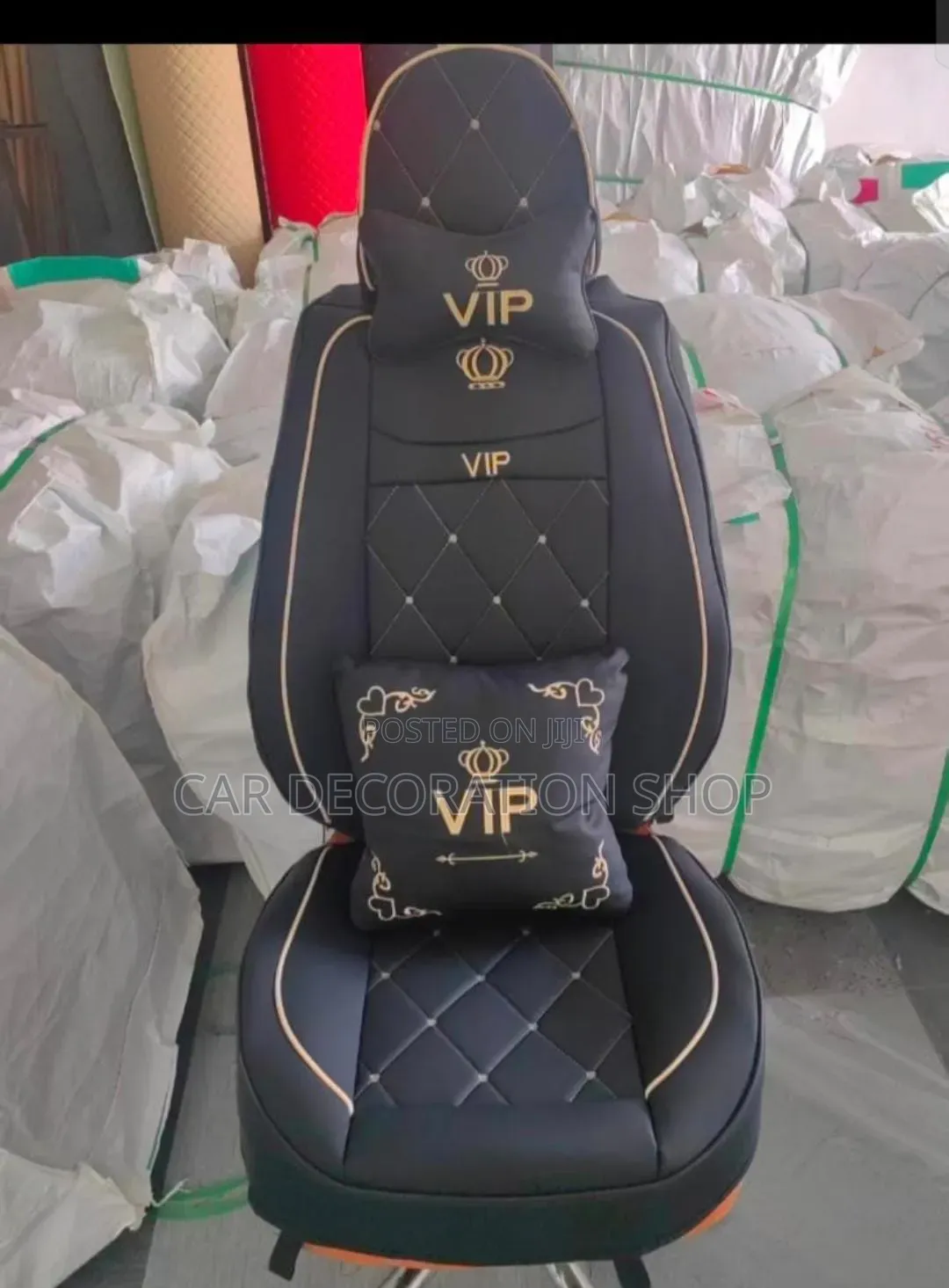 Two Tone Leather Universal Seat Cover Baije Black Water Resistant