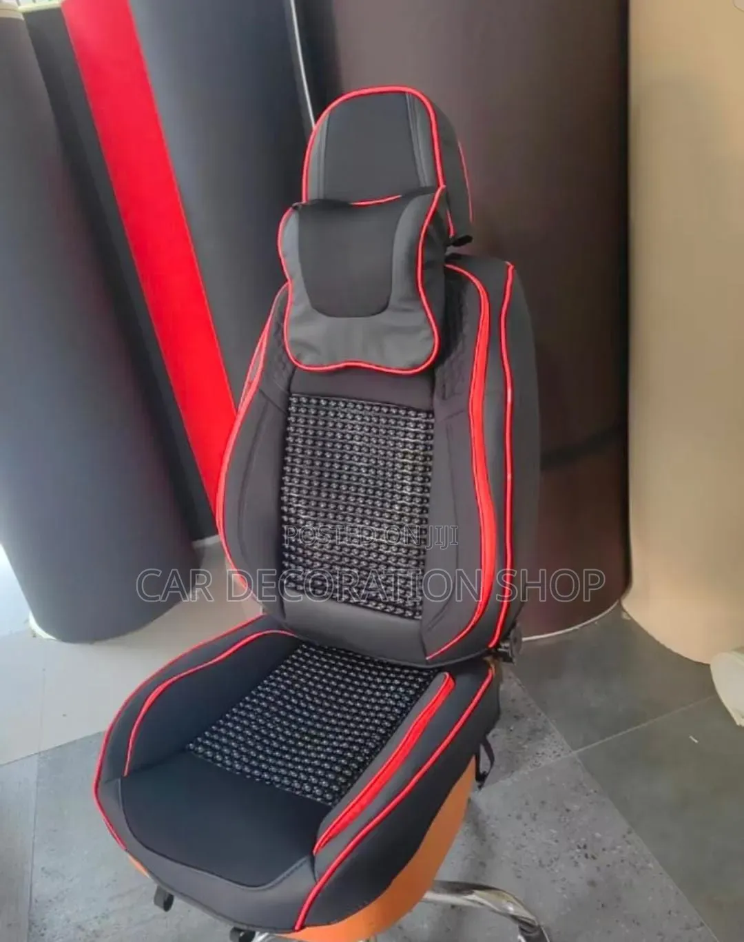 Two Tone Leather Universal Seat Cover Baije Black Water Resistant