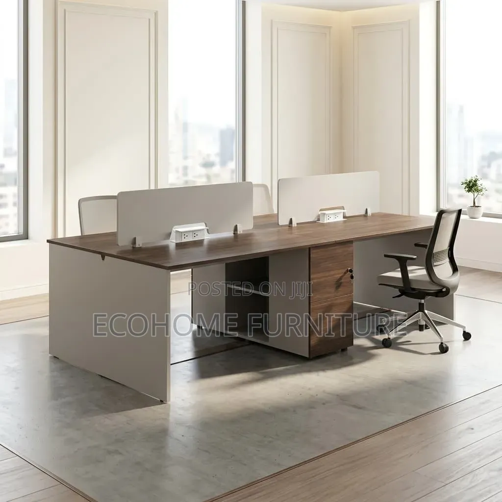 Office Desk; New Modern 4 Way Workstation