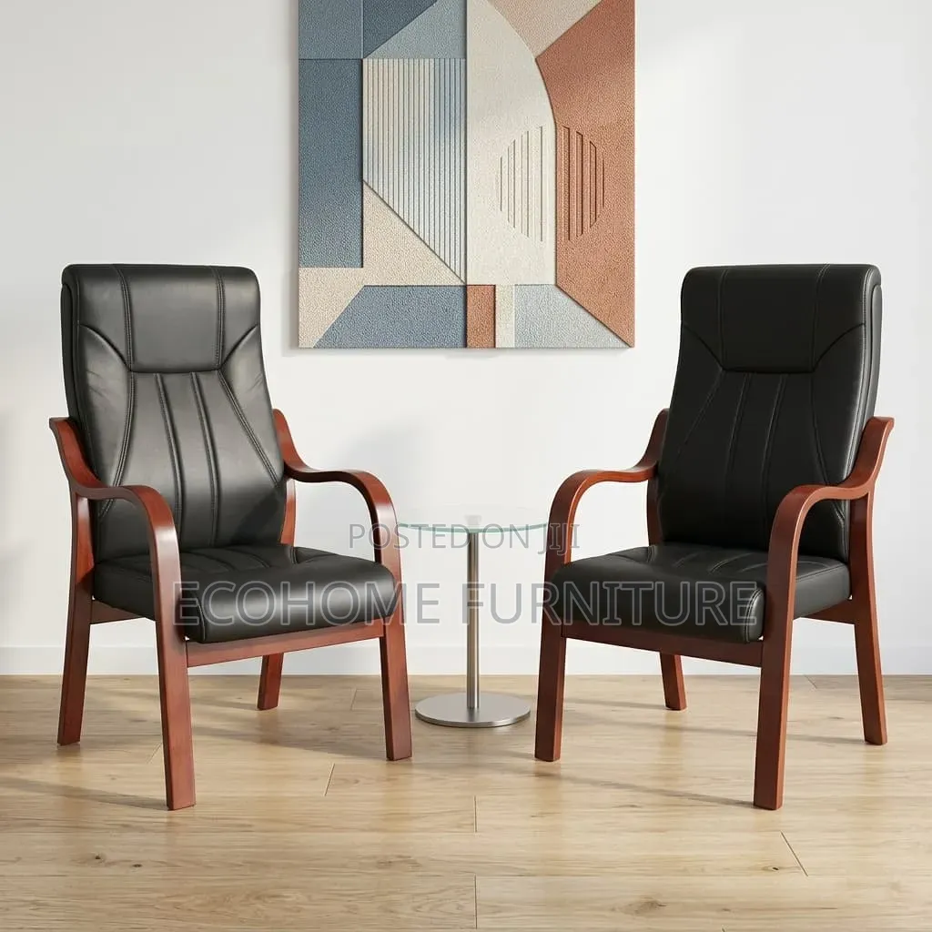 Office Chair; Executive Visitor Chair With Wooden Base
