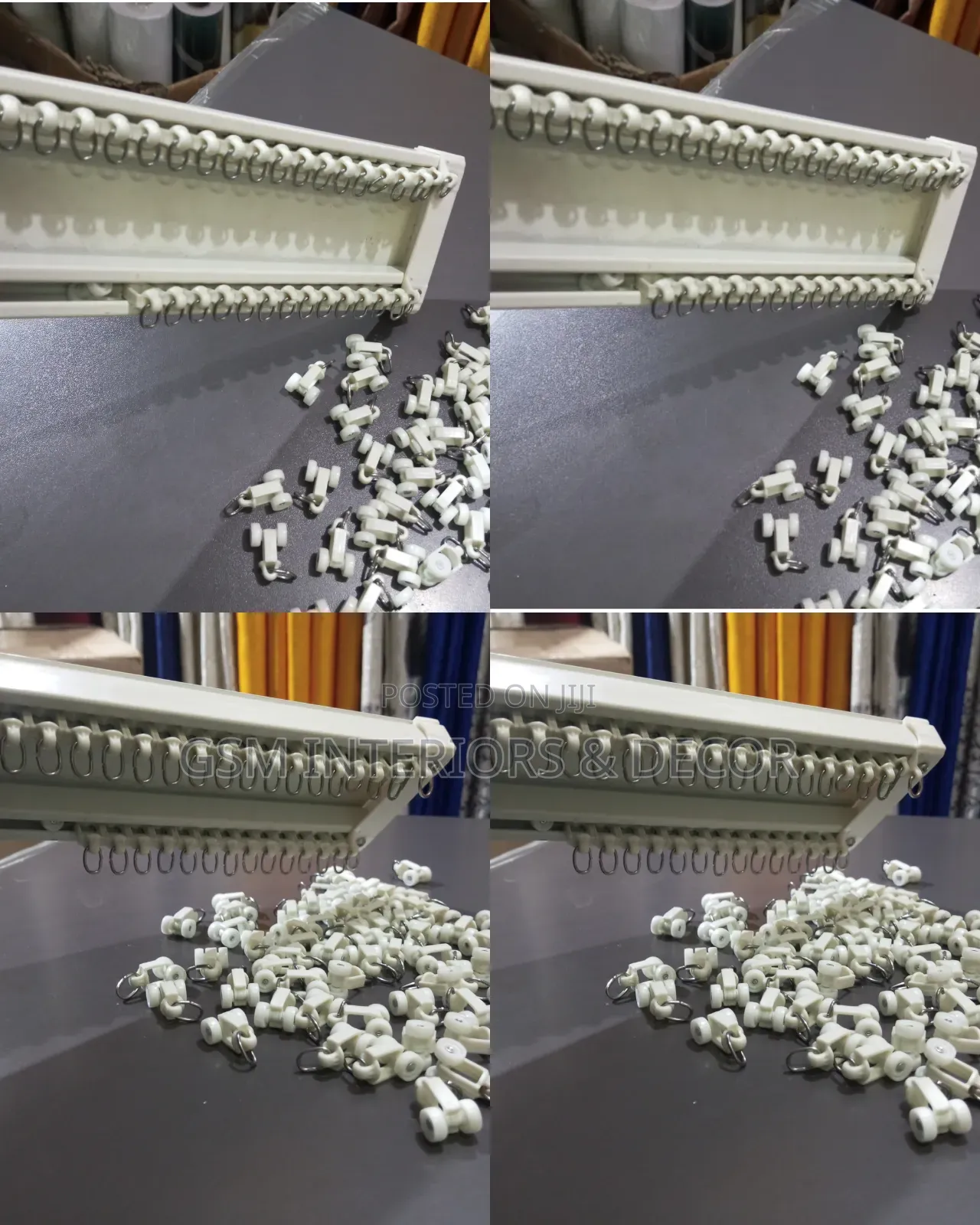 Aluminium Curtain Rails Double With Stopper Endings