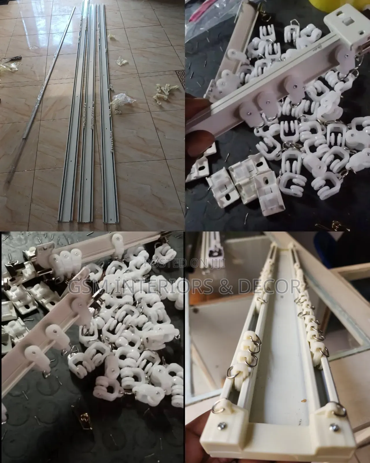 Aluminium Curtain Rails Double With Stopper Endings