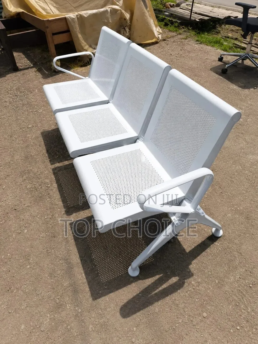 Modern 3-Seater Waiting Bench | Office, Reception Airport