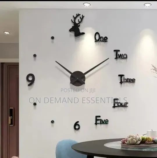 3D Large Roman Numeral Acrylic Mirror Wall Clock Sticker