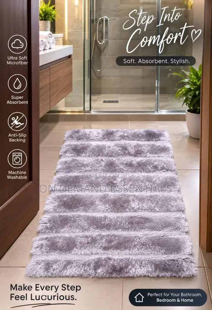 Ultra Soft Microfiber Bathroom Mat Size *50*8O* . Cm