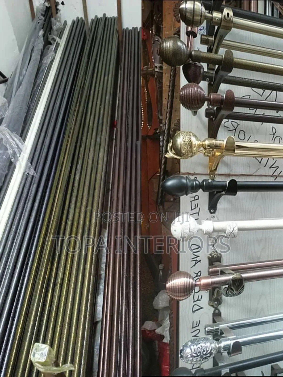 Heavy Duty Locally Fabricated JUA KALI CURTAIN RODS and Accessories