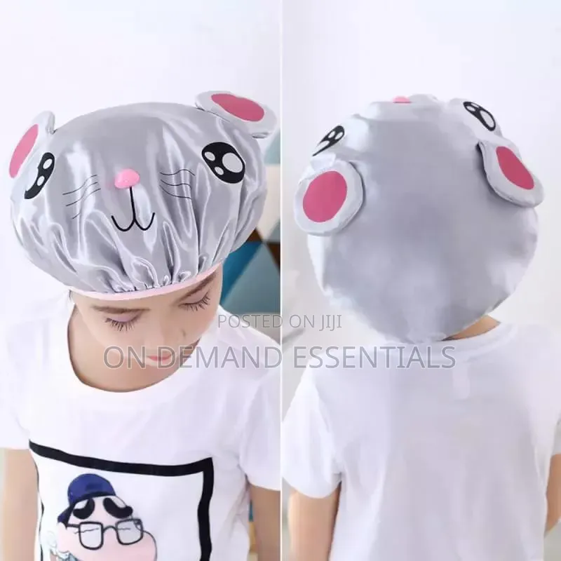 1Pcs Cartoon Thick Waterproof Bath Hat Double Layer Shower Hair Cover