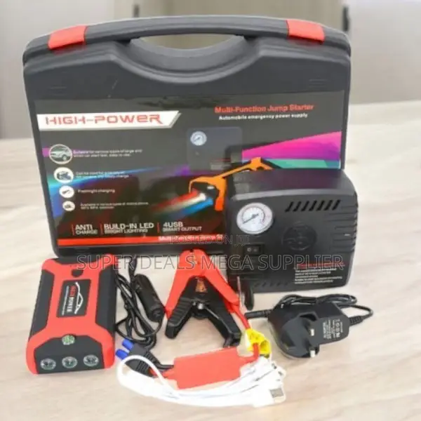 Safe Operation 12V 99800mAh Emergency Car Jump Starter Air Compressor