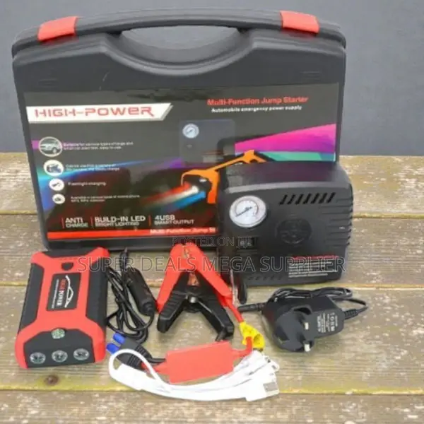 Safe Operation 12V 99800mAh Emergency Car Jump Starter Air Compressor