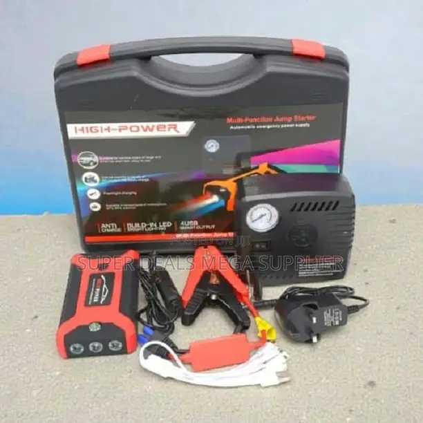 Fast Starting 12V 99800mAh Emergency Car Jump Starter Air Compressor