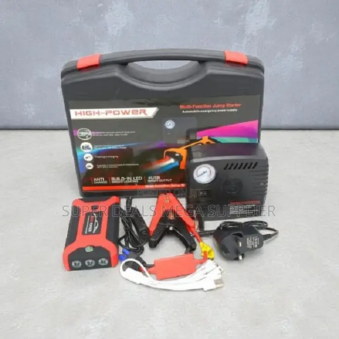 Fast Starting 12V 99800mAh Emergency Car Jump Starter Air Compressor