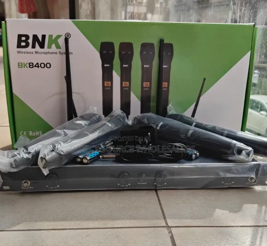 BNK BK8400 UHF Wireless Mic 4pcs – Powerful Sound