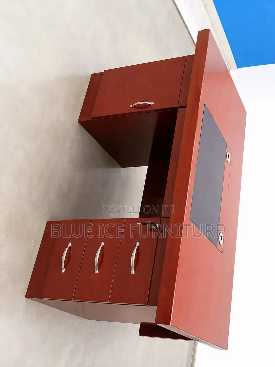 Office DeskExecutive Wooden Office Desk With Drawers- Storage Cabinet