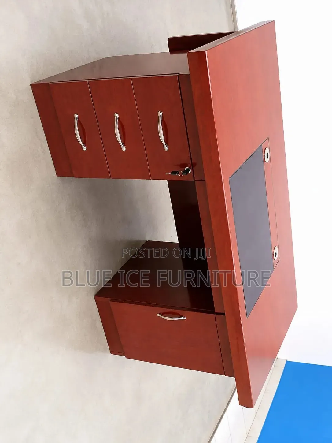 Office DeskExecutive Wooden Office Desk With Drawers- Storage Cabinet