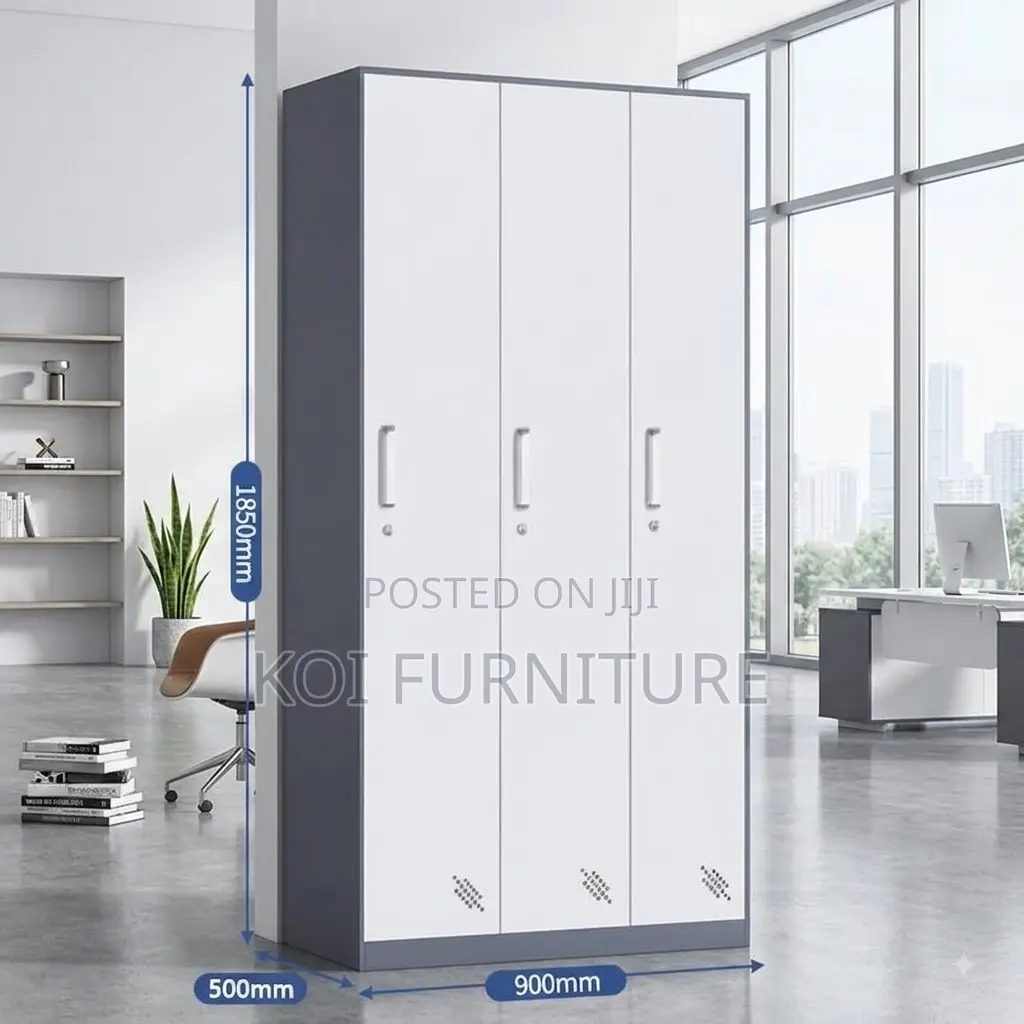 Office Cabinet; Three Large Doors Office Files Storage Cabinet