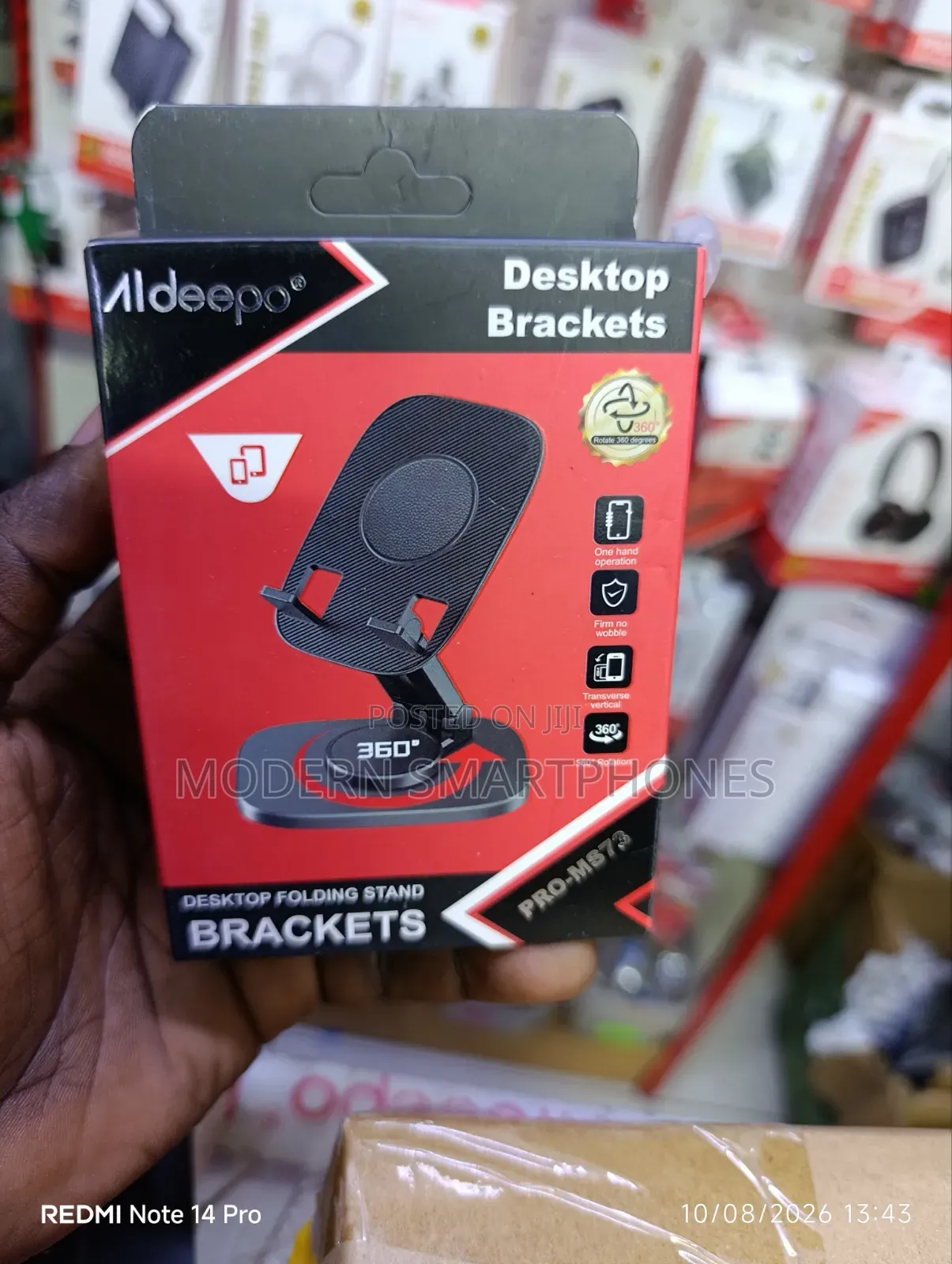 Aldeepo Desktop Folding Stand Bracket Desk Phone Holder