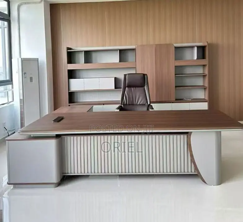Office Desk : 2.4M L-Shaped Luxury C.E.O Desk