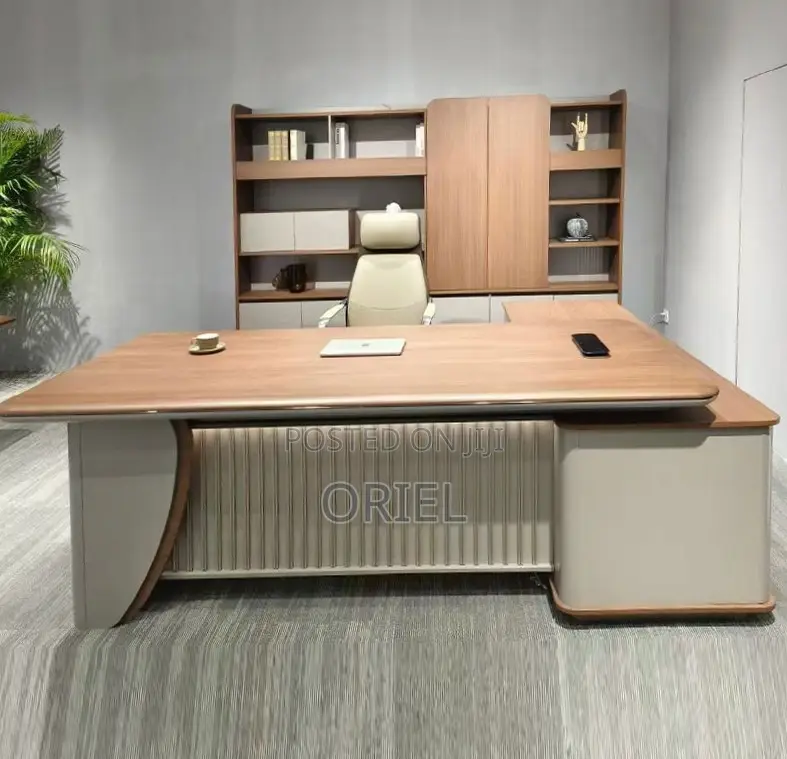 Office Desk : 2.4M L-Shaped Luxury C.E.O Desk
