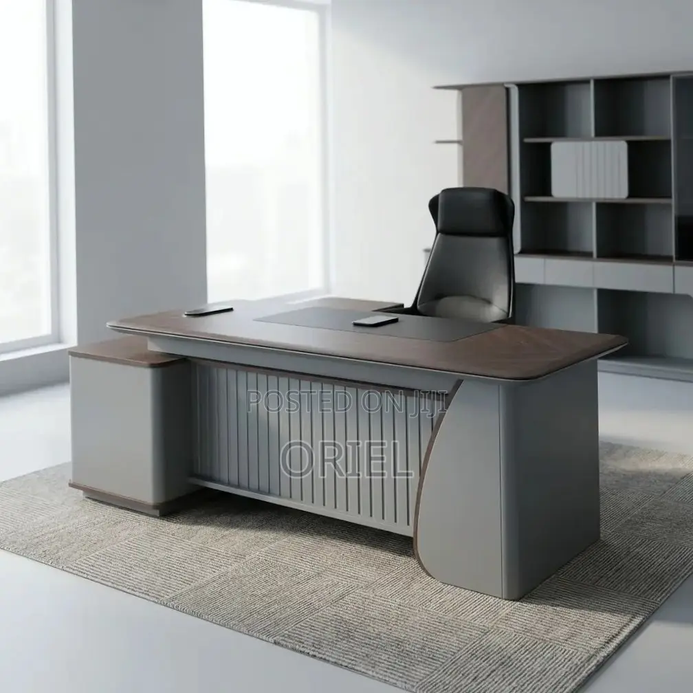 Office Desk : 2.4M L-Shaped Luxury C.E.O Desk