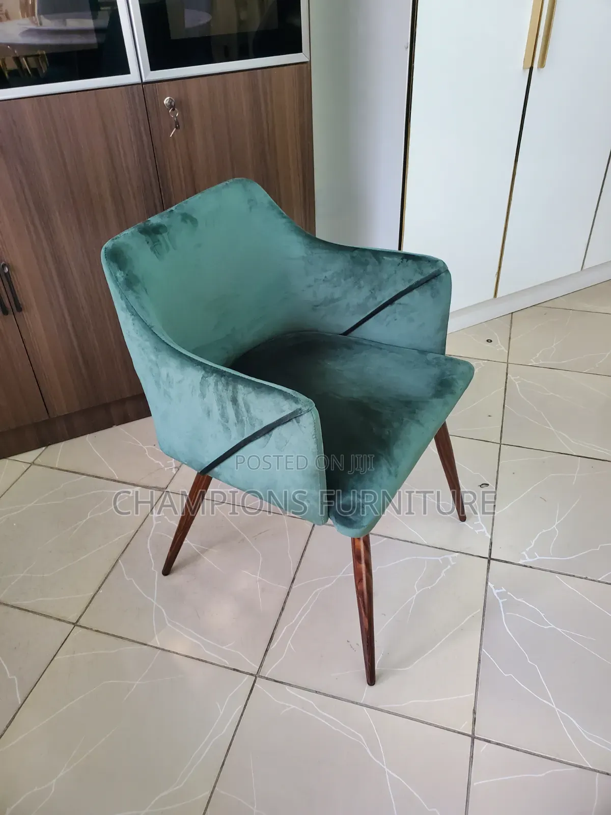 Green Velvet Dining/Accent Armchair
