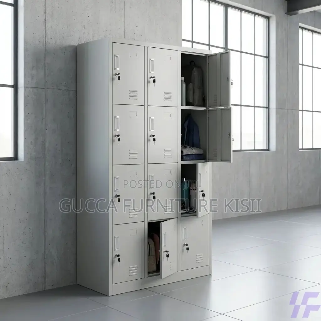 Office Cabinet; 12-Locker Steel Gym Cabinet