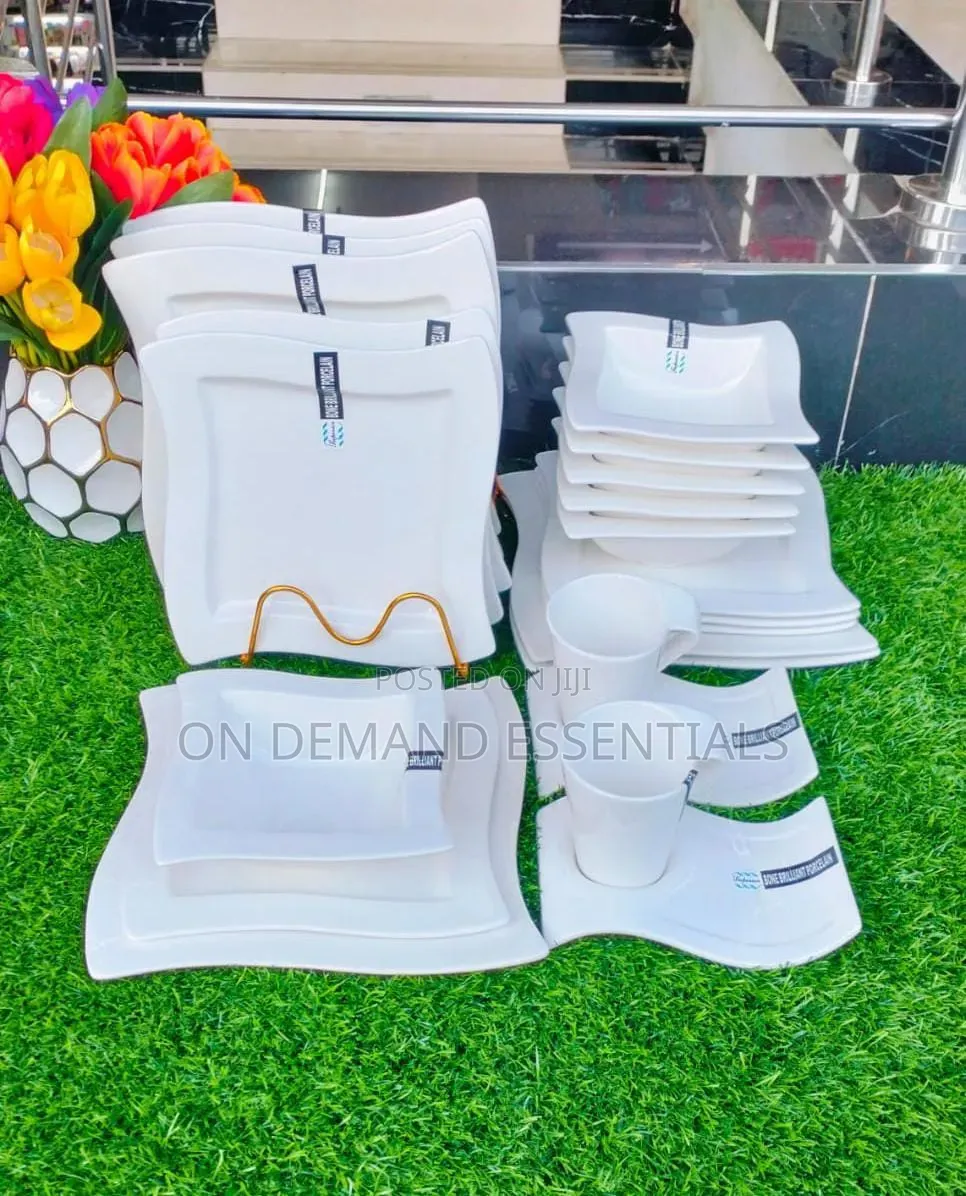 30pcs White Plain Classy Dinner Set