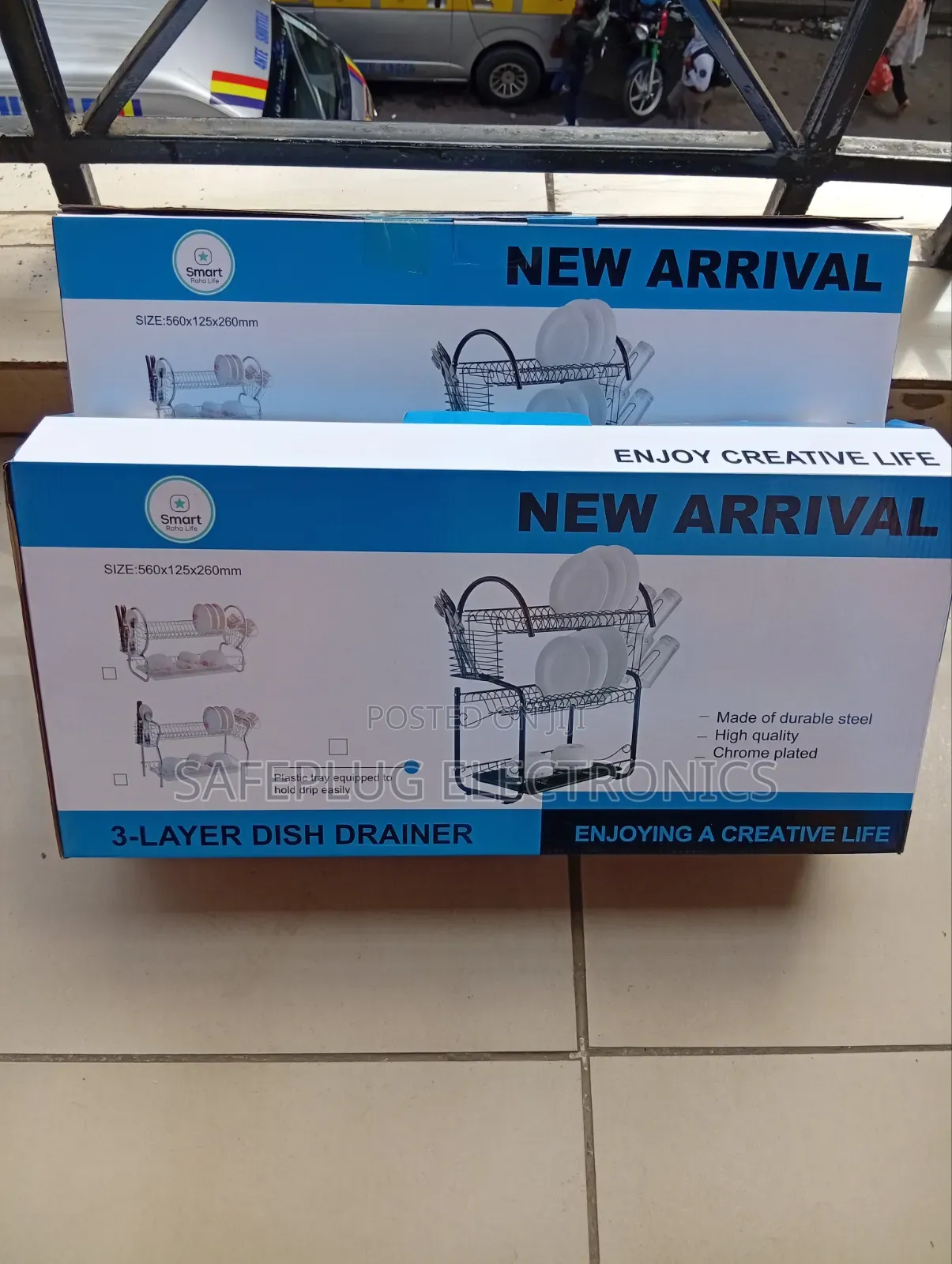 Metallic Dish Rack – Durable Kitchen Plate Utensil Organizer