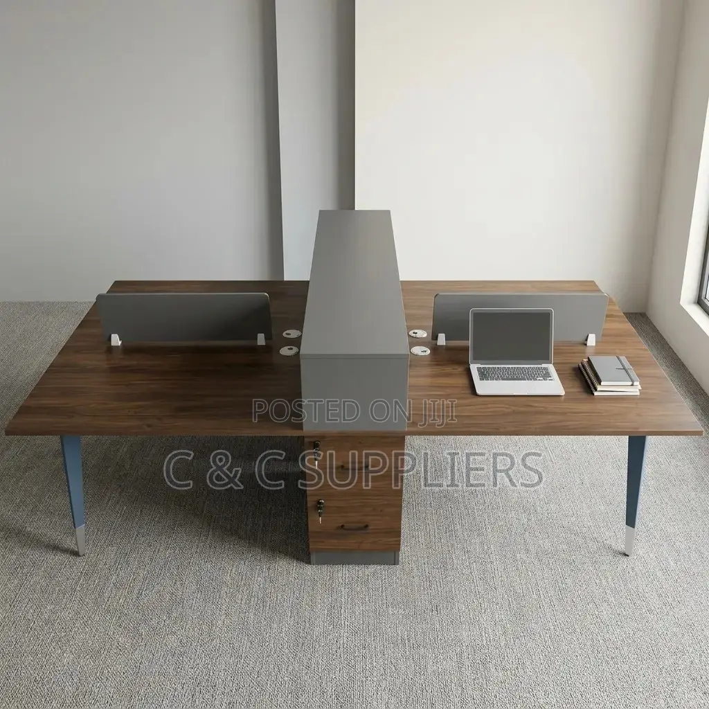 4-Seater Wooden Workstation Desk.