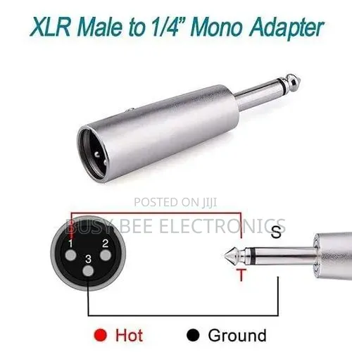 XLR to 1/4 Inch Male Stereo Adapter, 6.35mm TS to XRL Male