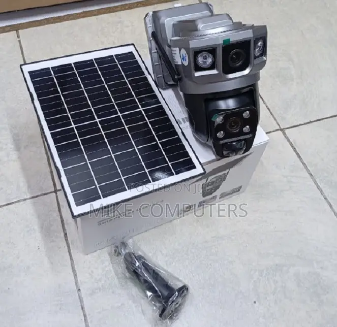 V380 Solar Wifi Camera 360° PTZ Triple Lens Motion Detection