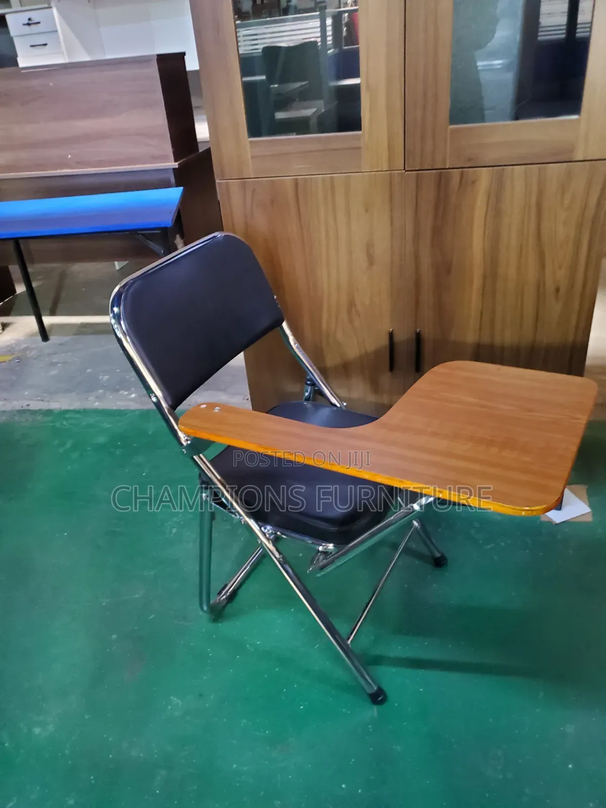 Student Tablet Armchair With Wooden Writing Desk
