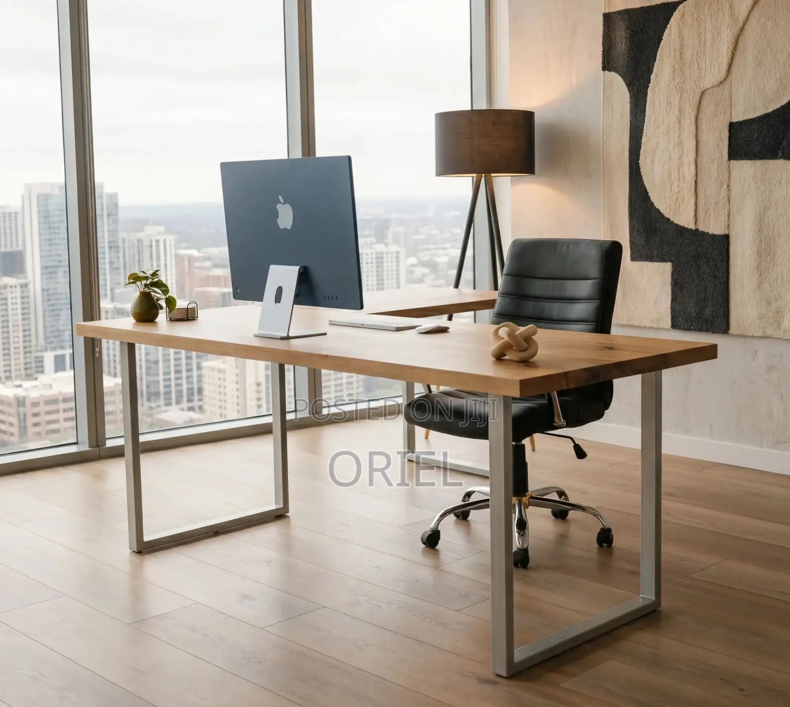 Office Desk : Office Computer Desk With Black Metal Legs
